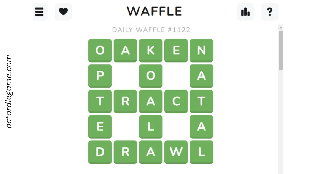16 February, Waffle answers today screenshot