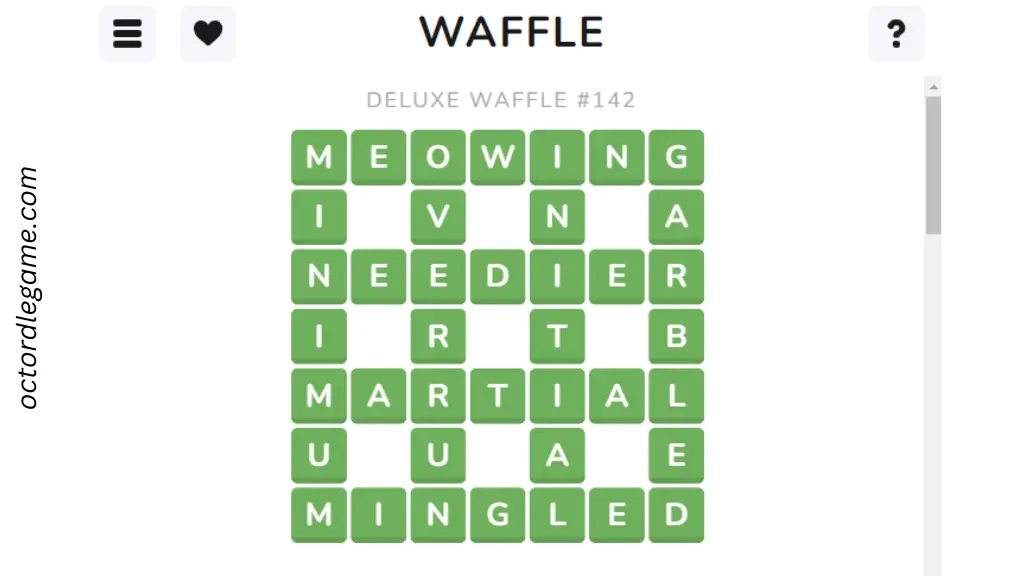 10 February, Waffle Deluxe answers set screenshot