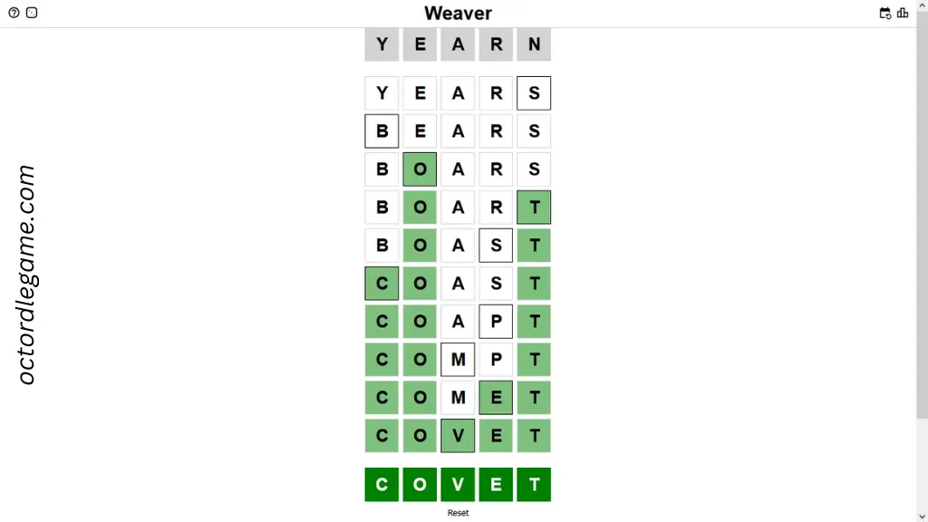 23 March, Weaver answers set screenshot